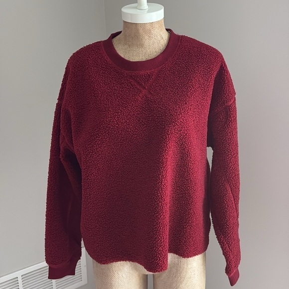 American Eagle Cropped Sherpa Sweatshirt SMALL NEW! - Picture 5 of 5